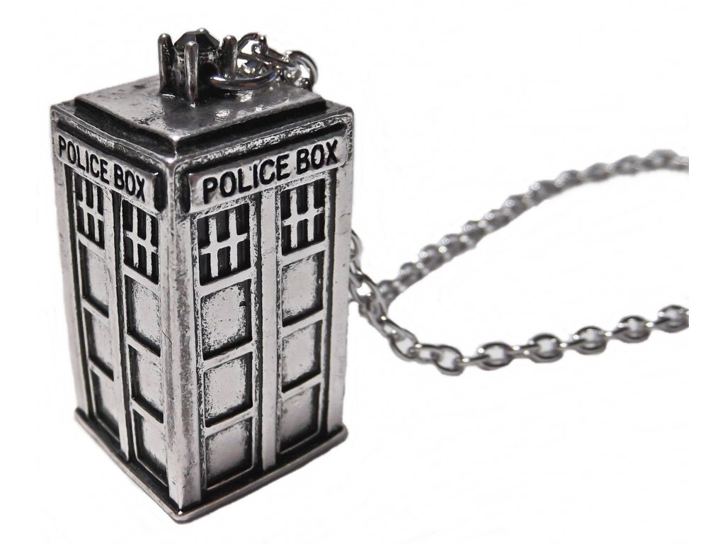 Náhrdelník Pán času- Dr.WHO TARDIS strieborná