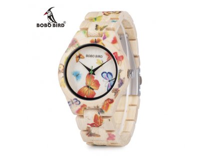 Bobo Bird - Náramkové hodinky drevené / Motýľ BBU18