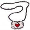 Drevený náhrdelník Mickey srdce čierny