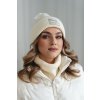 Čepice a nakrčník Merino BRIDGIT Ecru