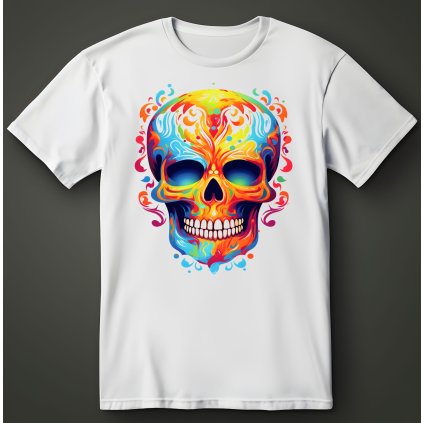 Lebka barevná, bílé tričko