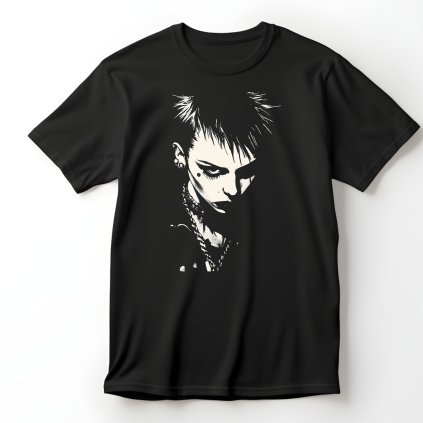 Punk's Not Dead, černobílá hlava, černé tričko
