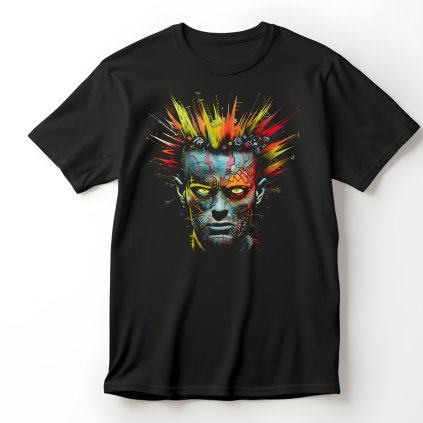 Punk Head, výrazné oči. černé tričko