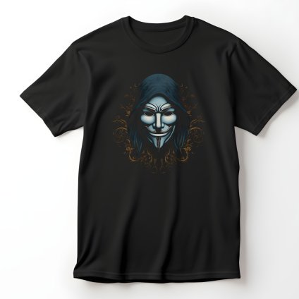 Tajemný hacker, černé tričko