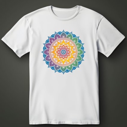 Mandala Rovnovážný Dech, bílé tričko