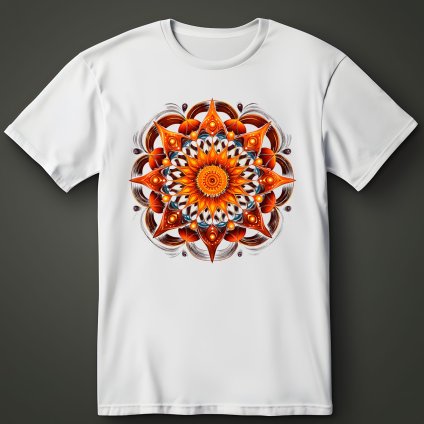 Mandala Květ Energie, bílé tričko