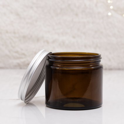 Skleněná rituální dóza – Hnědá ochrana pro byliny a svíčky