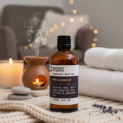 Bylinný olej na holení – čajovník, limetka & máta, 100 ml