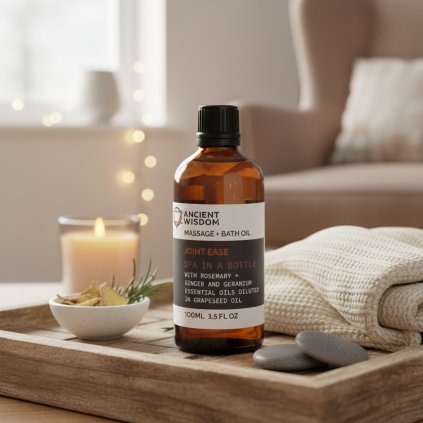 Bylinný olej pro klouby – rozmarýn, zázvor & pelargonie, 100 ml