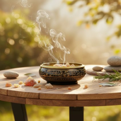 Vyřezávaná mosazná kadidelnice na pryskyřici