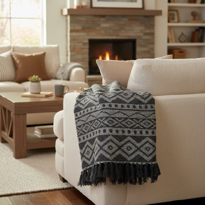 Šedá Harmonie – Boho Přehoz