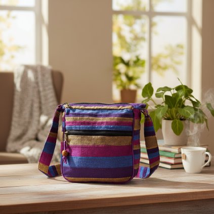 Luční kvítí – velká nepálská bavlněná taška