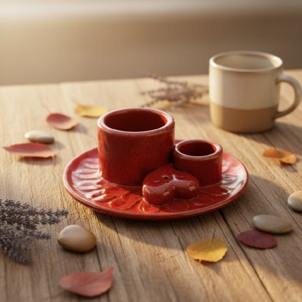 Srdce živlu – červený stojan na vykuřovadla