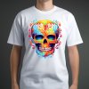 Lebka barevná, bílé tričko