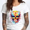 Lebka barevná, bílé tričko