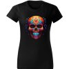 Barevná lebka, černé tričko