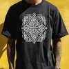 Mandala Posvátné rovnováhy, černé tričko