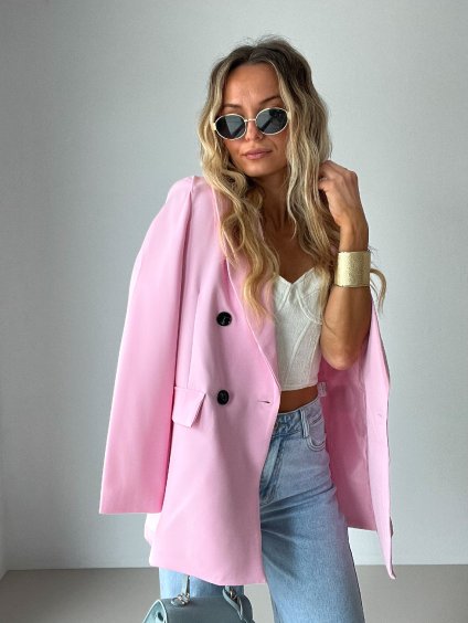 Prodloužené sako LILLY - baby pink
