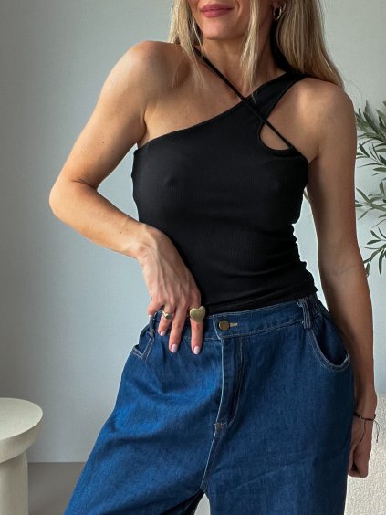Černý crop top DALY