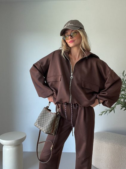 Teplákový komplet AURI - hnědý