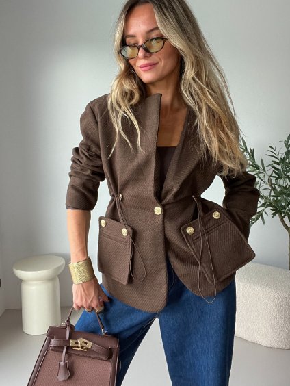 Tmavě hnědý kabátek MELANIE