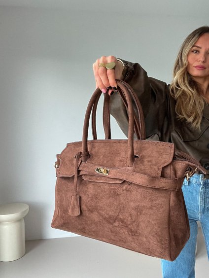 Hnědá semišová kabelka NICKY