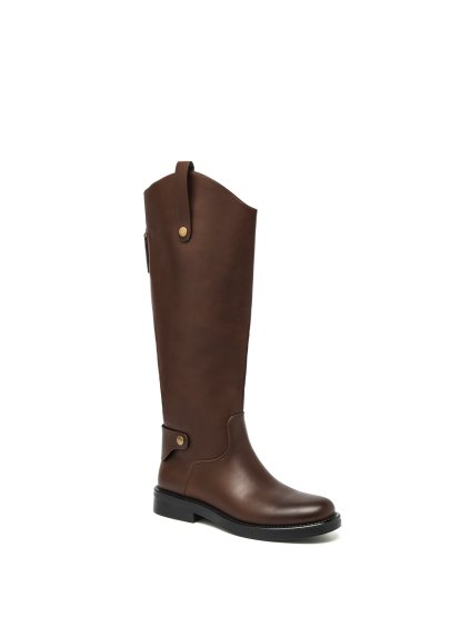 botte cavaliere en simili cuir classique marron fonce 68a5d812cf948