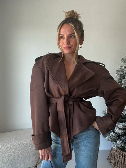 Hnědý semišový kabátek BUCKSY