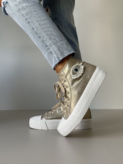 Zlaté tenisky EYE na platformě