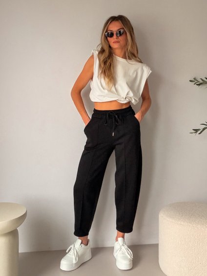 Baggy kalhoty s puky CALIS - černé