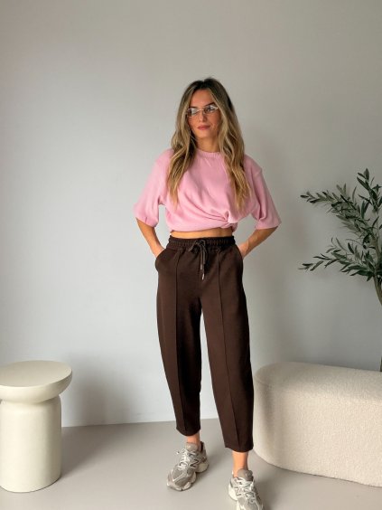 Baggy kalhoty s puky CALIS - hnědé