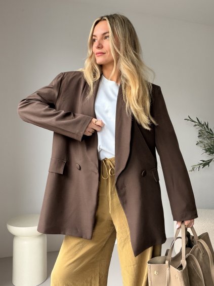 Oversize sako VELIANO hnědé