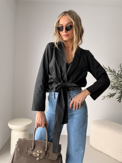 Elegantní košile DOLL s dlouhým rukávem černá