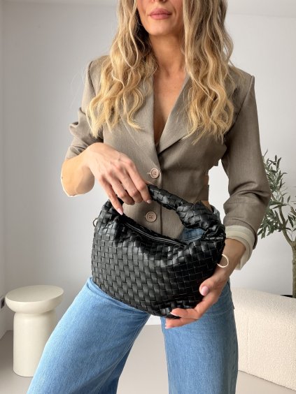 Proplétaná kabelka do ruky LINOX černá