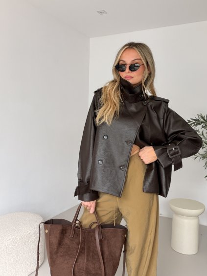 Oversize krátký trenčkot DOVEN