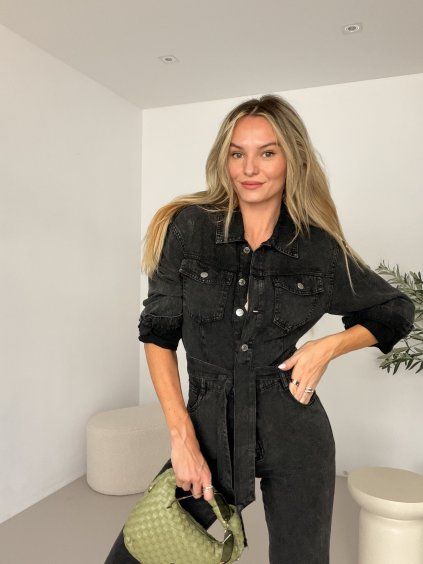 Džínový overal CINY tmavě šedý