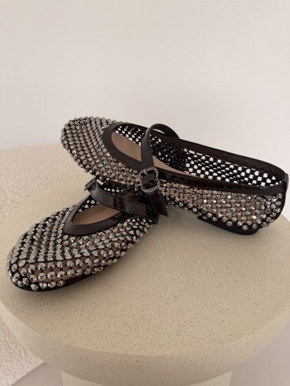Síťkované balerínky SPARKLE s kamínky