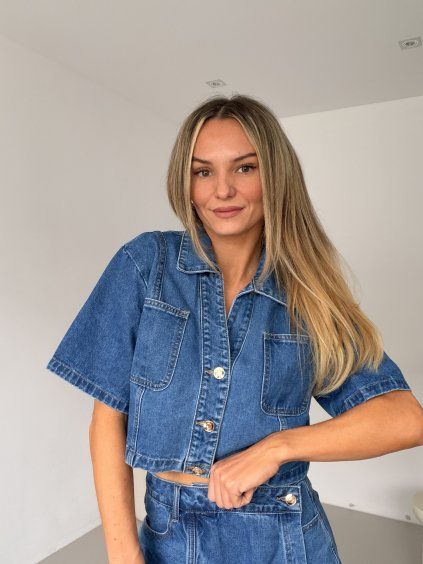 Džínová crop košile BELLUCI