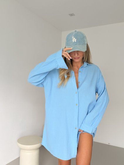 Oversize košile LUNA modrá