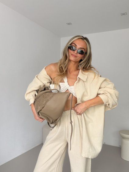 Bavlněný set DOTTI beige