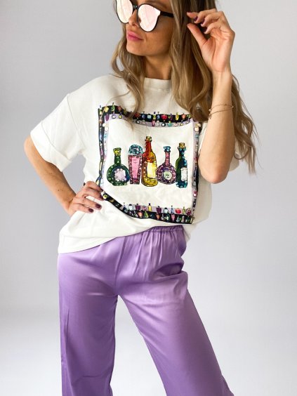 Bavlněné oversize tričko DRINK