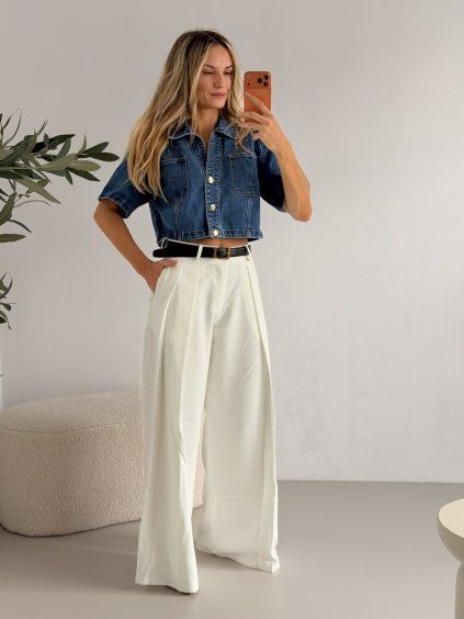 Bílé široké kalhoty OFF