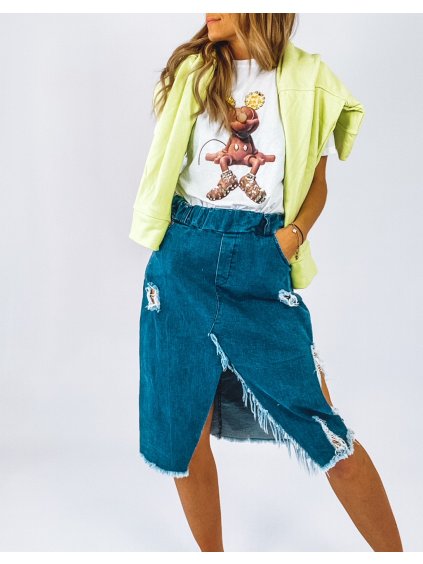Denimová sukně BLUES s trháním