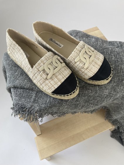 Béžové espadrilky CHAIN na platformě