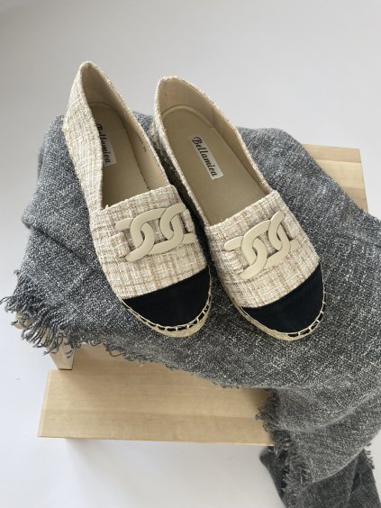 Béžové espadrilky CHAIN na platformě