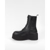 bottines plateforme a lacets en simili cuir noir 66f0cb53e49e6