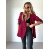 Prodloužené sako STELA v burgundy barvě