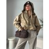 Krátký crop trenčkot LUMEE - khaki