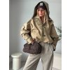 Krátký crop trenčkot LUMEE - khaki