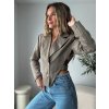 Crop sako LAYLA s průstřihy - taupe